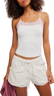 Free People Jules Lace Trim Seamless Crop Camisole