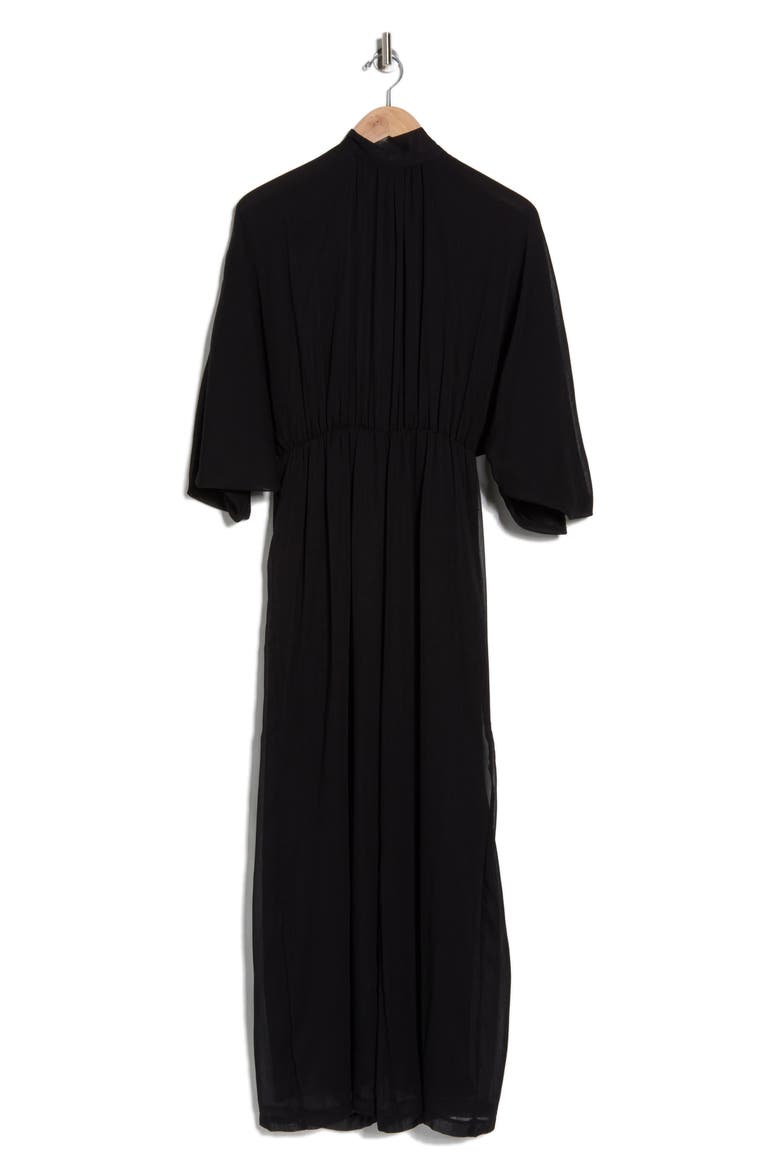 Rosalie Mock Neck Jumpsuit, Alternate, color, BLACK