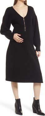Emilia George Eva Long Sleeve Merino Wool Blend Maternity Sweater Dress