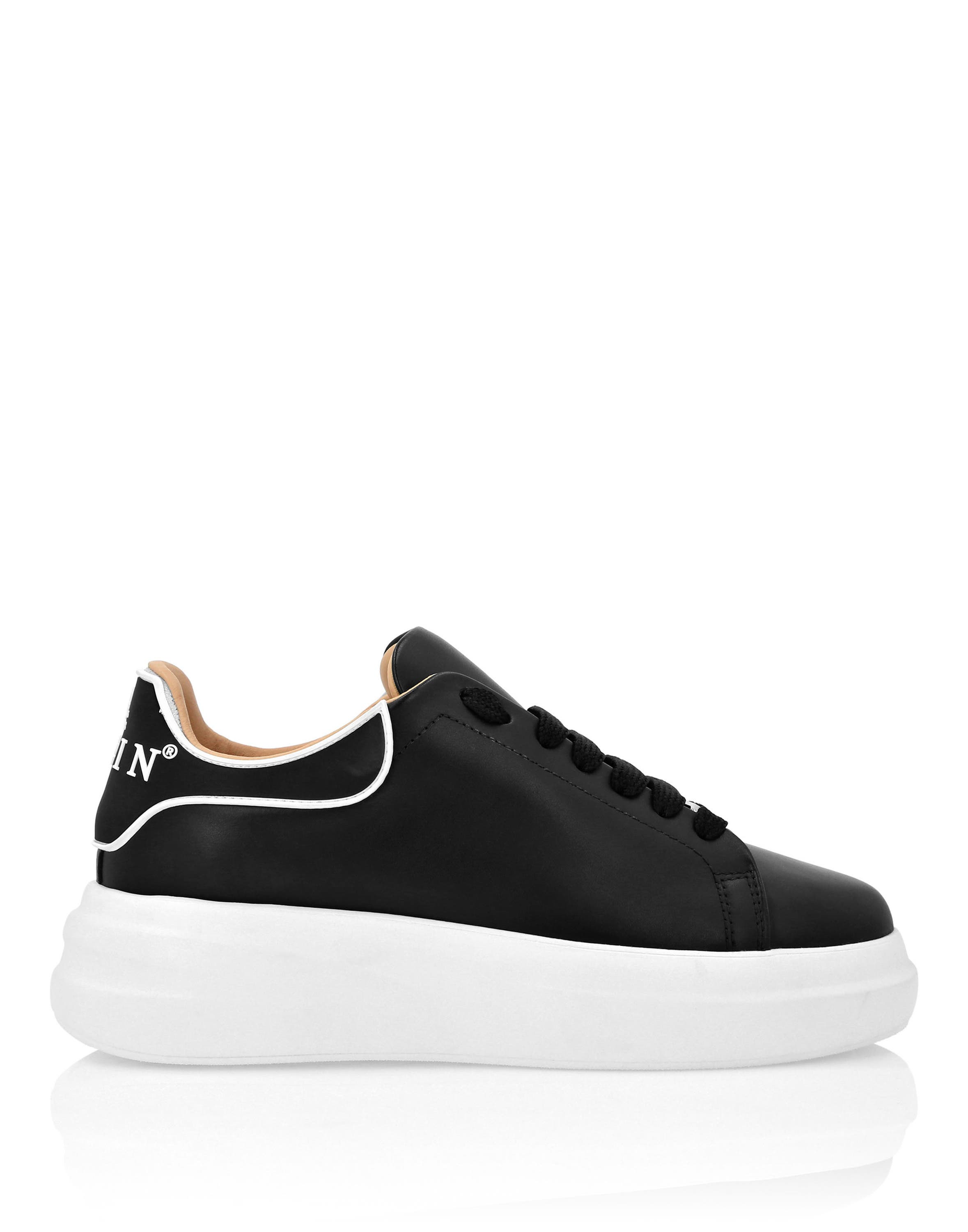 Leather Lo-Top Sneakers Unisex, Alternate, color, black/black