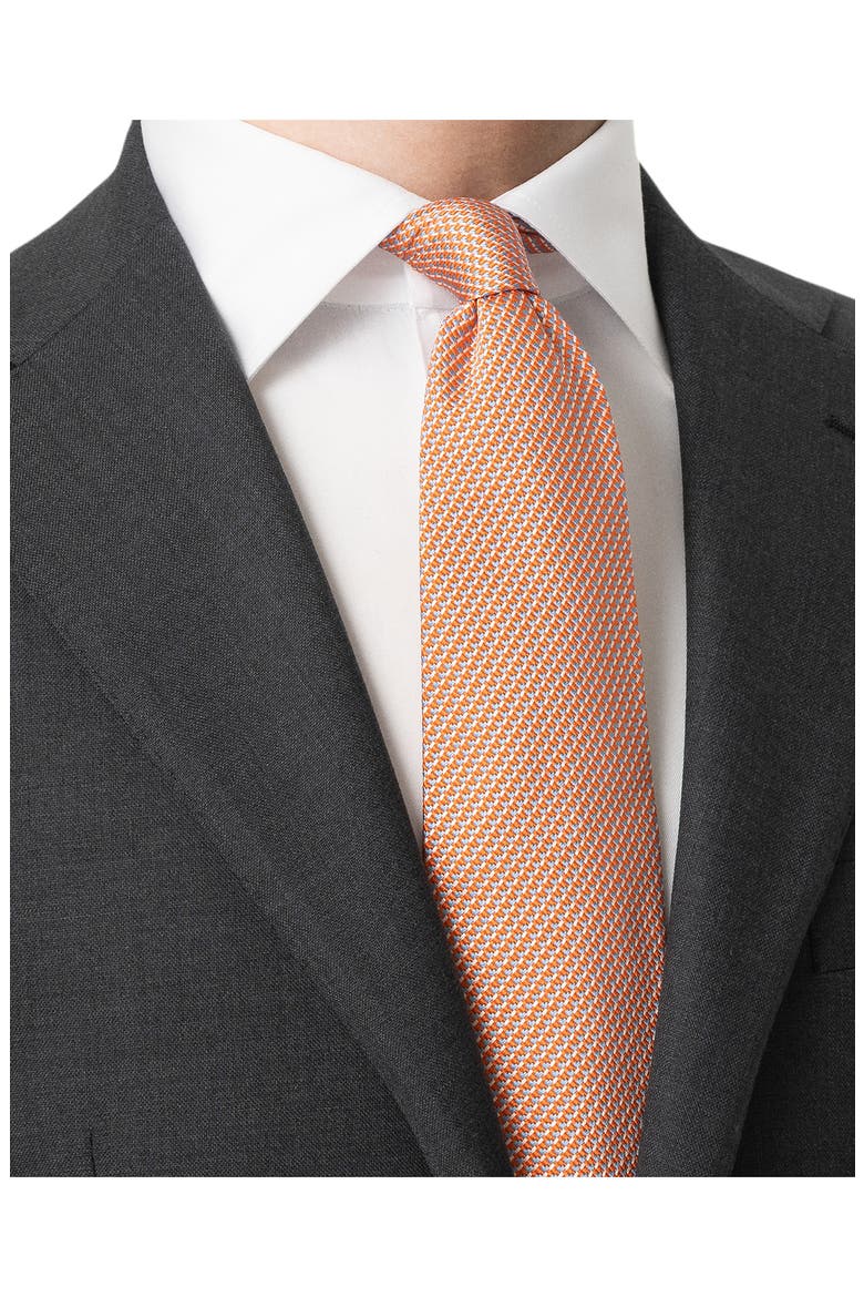 Microdot Silk & Cotton Tie, Alternate, color, MEDIUM ORANGE
