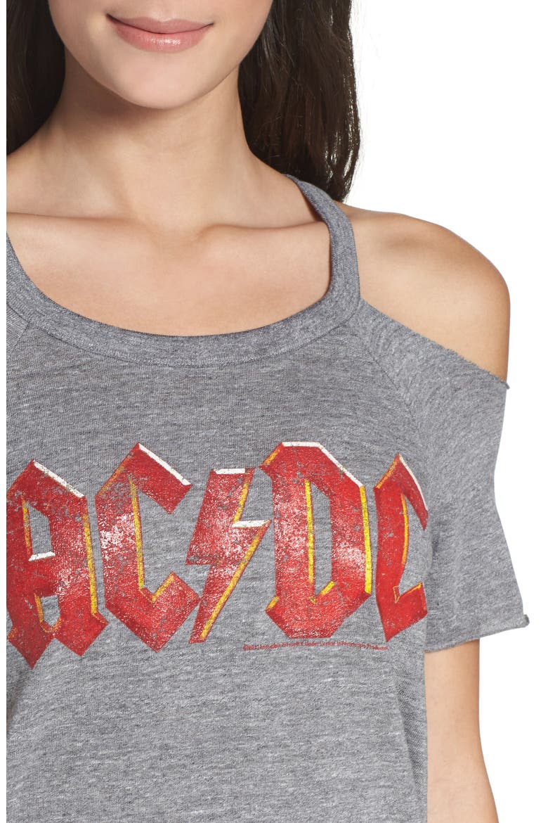 AC/DC Cold Shoulder Lounge Tee, Alternate, color, STREAKY GREY