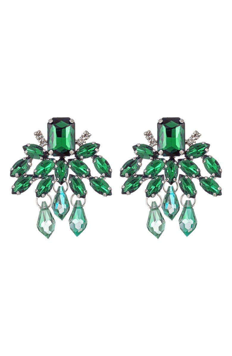 EYE CANDY LOS ANGELES Cynthia Drop Earrings, Main, color, Green
