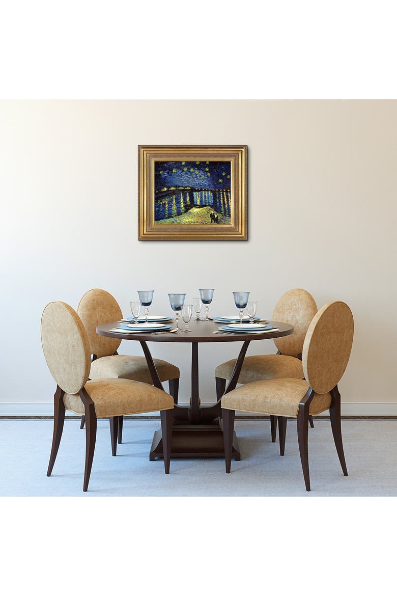 Starry Night Over the Rhone - Framed Oil Reproduction of an Original Painting by Vincent Van Gogh, Alternate, color, MULTI