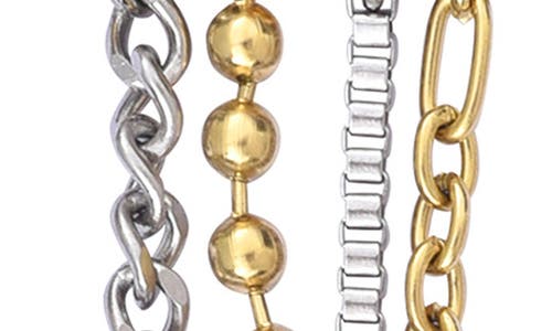 The Posh Tech Leo Mixed Chain Stainless Steel Apple Watch® Bracelet Watchband In Gold/silver