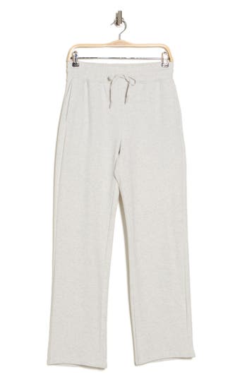 90 Degree By Reflex Sunday Vibe Butter Fleece Straight Leg Sweatpants In Heather Grey