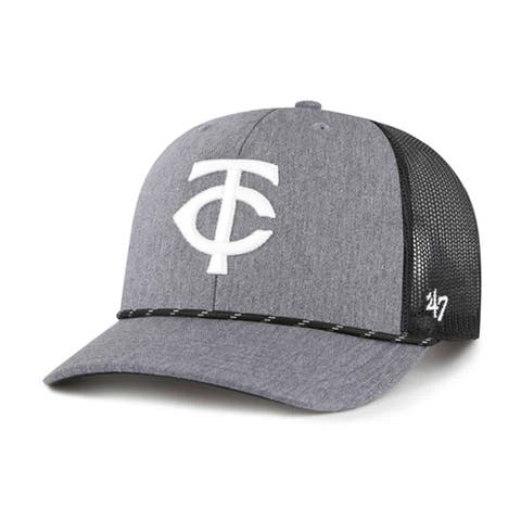 Men's '47 Charcoal Minnesota Twins Carbon Rope Trucker Adjustable Hat