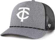 '47 Men's '47 Charcoal Minnesota Twins Carbon Rope Trucker Adjustable Hat