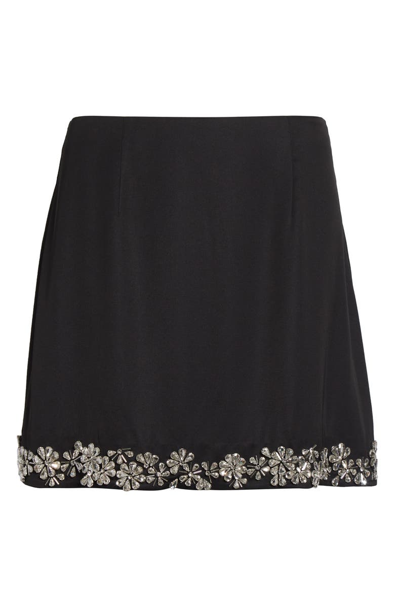 Cinq à Sept Adona Embellished Hem Miniskirt, Alternate, color, Black