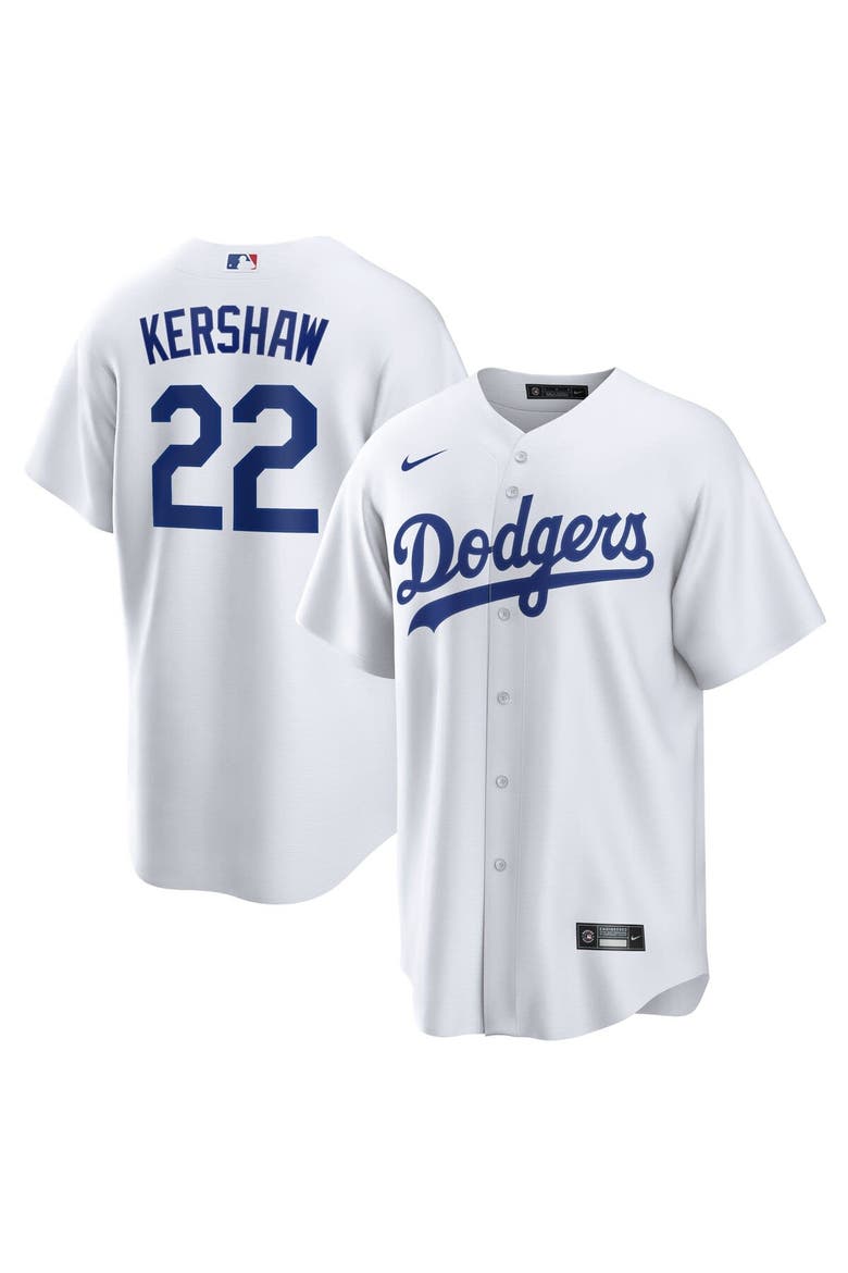 Men's Nike Clayton Kershaw White Los Angeles Dodgers Home Replica Player Name Jersey, Main, color, White