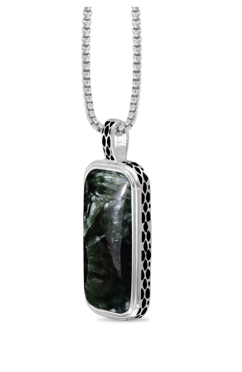 LuvMyJewelry Seraphinite Sterling Silver Men Tag Necklace, Alternate, color, Silver