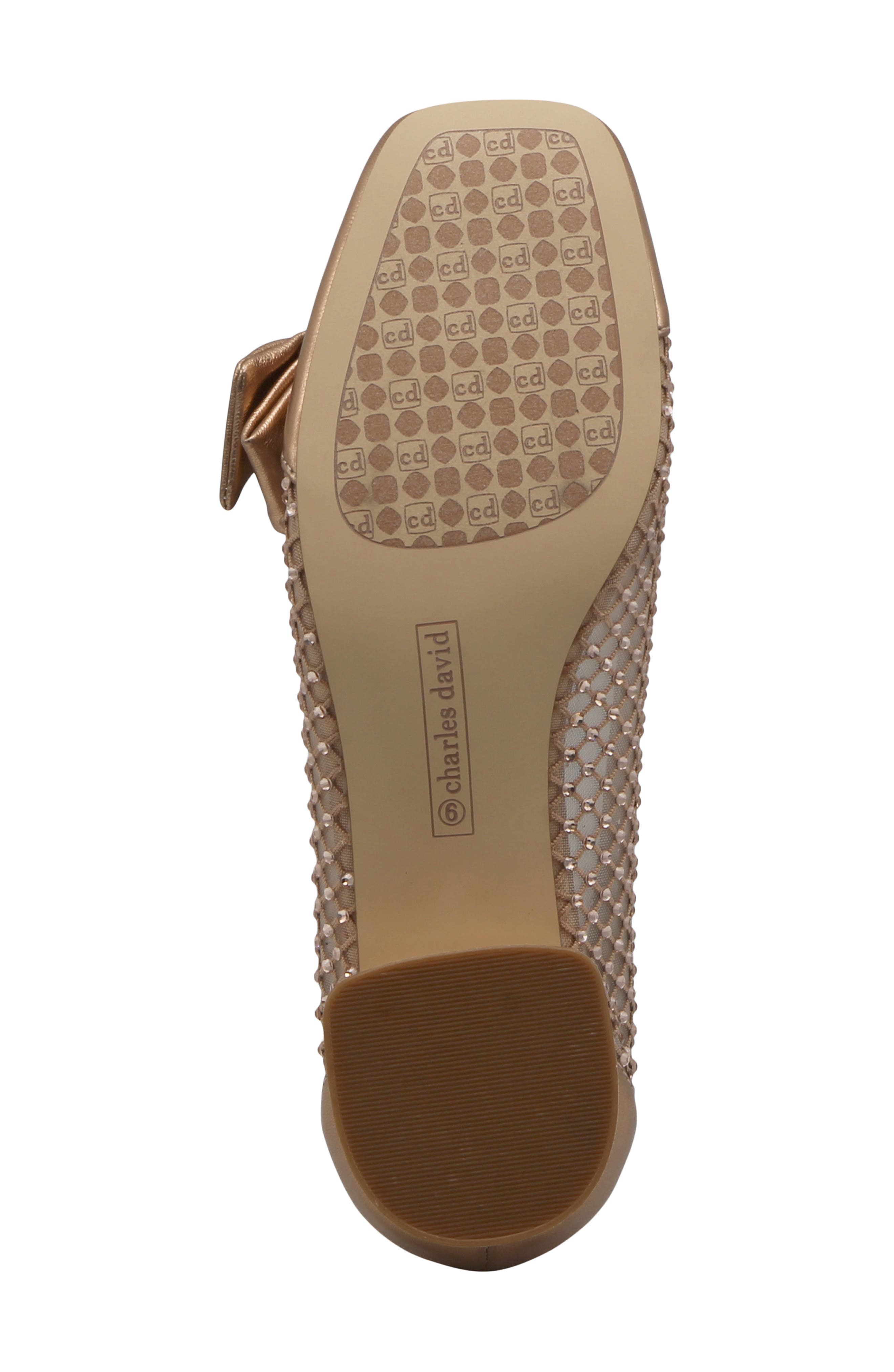 Charles David Zola Rhinestone Mesh Block Heel Pump, Alternate, color, Champagne
