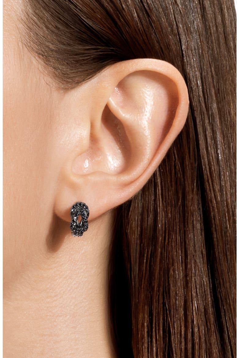 Love Knot Earrings, Black Sapphire, Alternate, color, SILVER BLACK