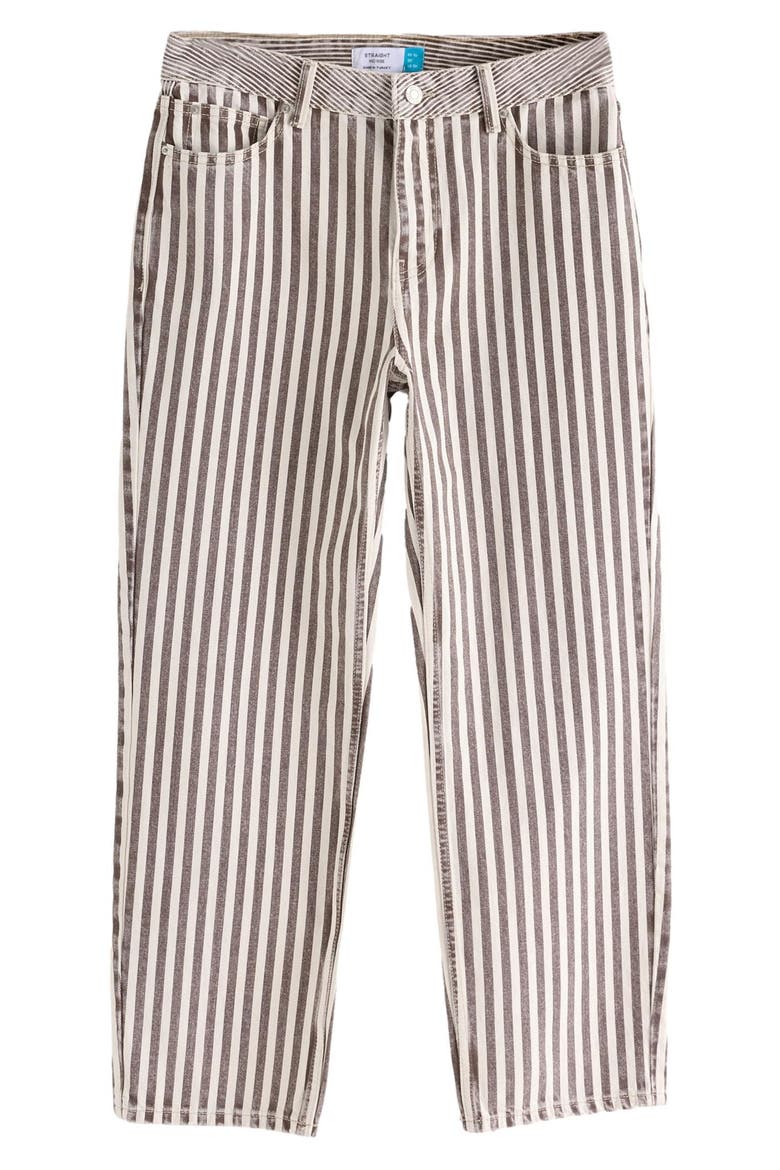 Stripe Straight Leg Jeans, Alternate, color, NEUTRAL