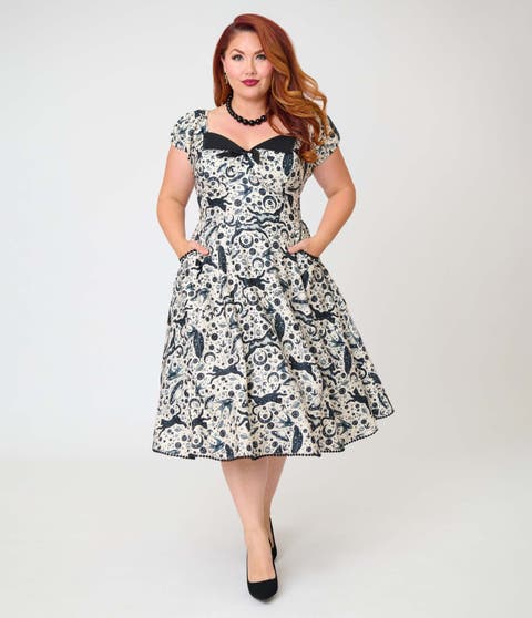 Plus Size 1950s Sweetheart Swing Dress