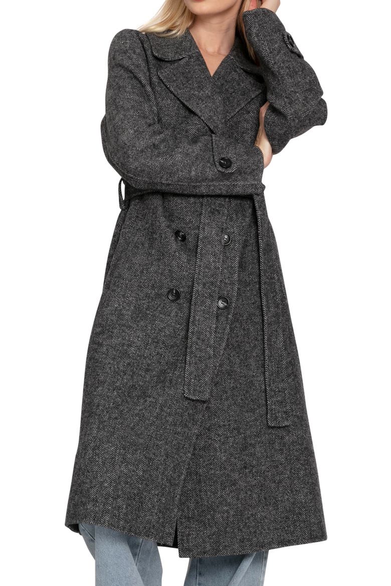 Front Runner Belted Coat, Alternate, color, Charcoal