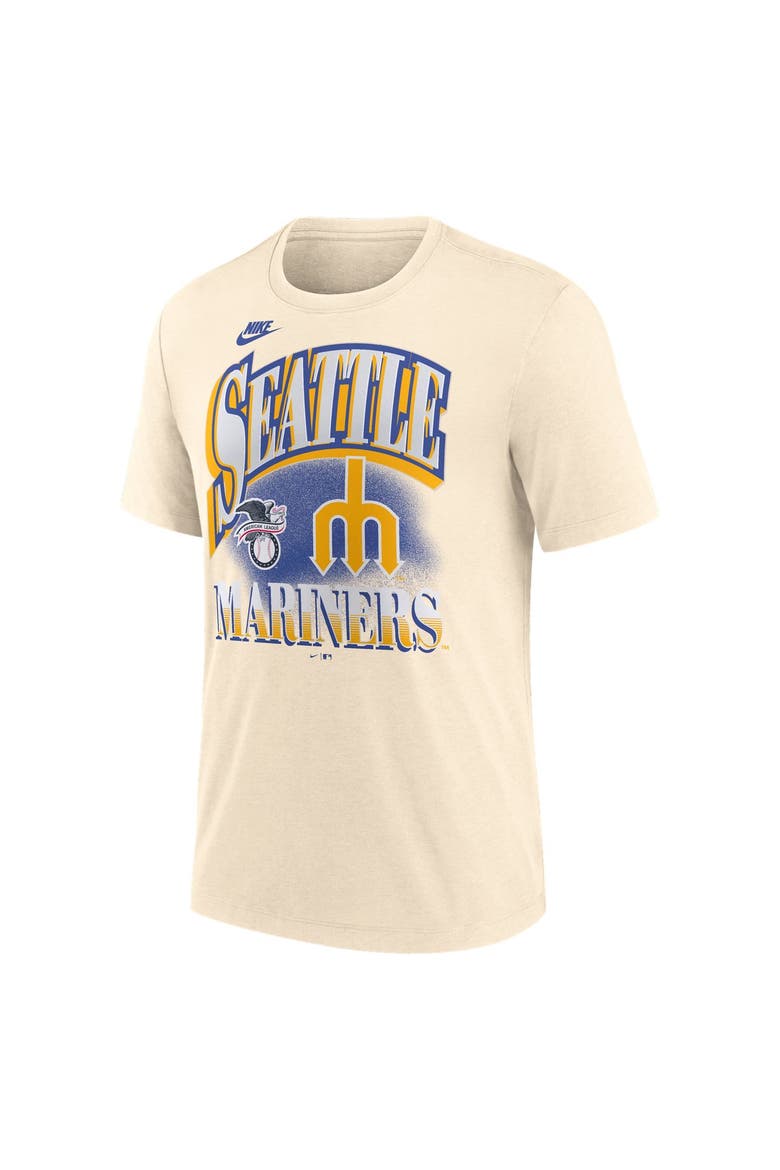 Men's Nike Natural Seattle Mariners Vintage Tri-Blend T-Shirt, Alternate, color, Natural