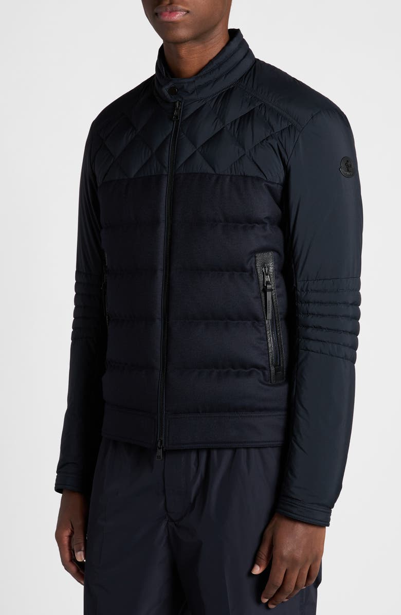 Moncler Tuena Down Moto Jacket, Alternate, color, 