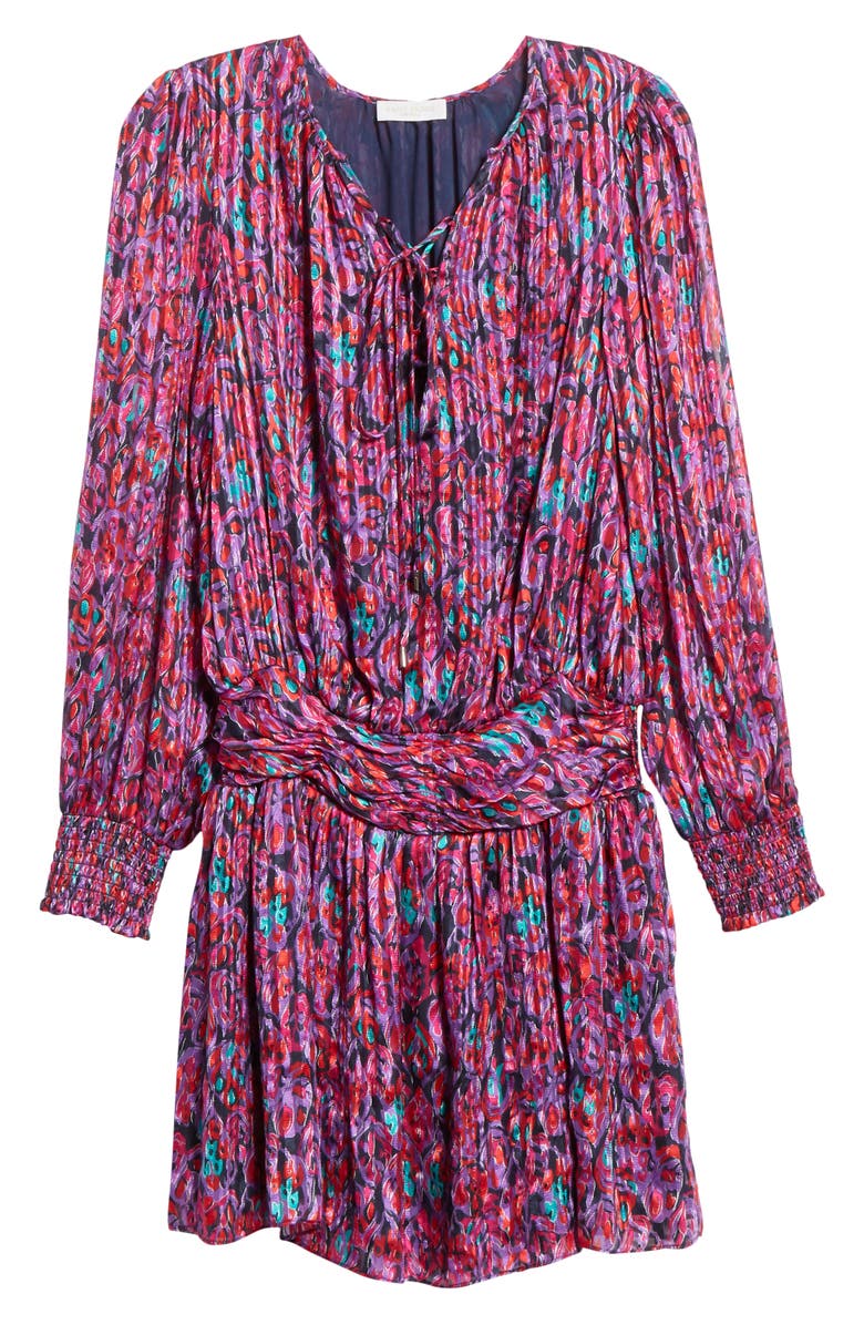 Ramy Brook Gessie Long Sleeve Print Silk Dress, Alternate, color,
