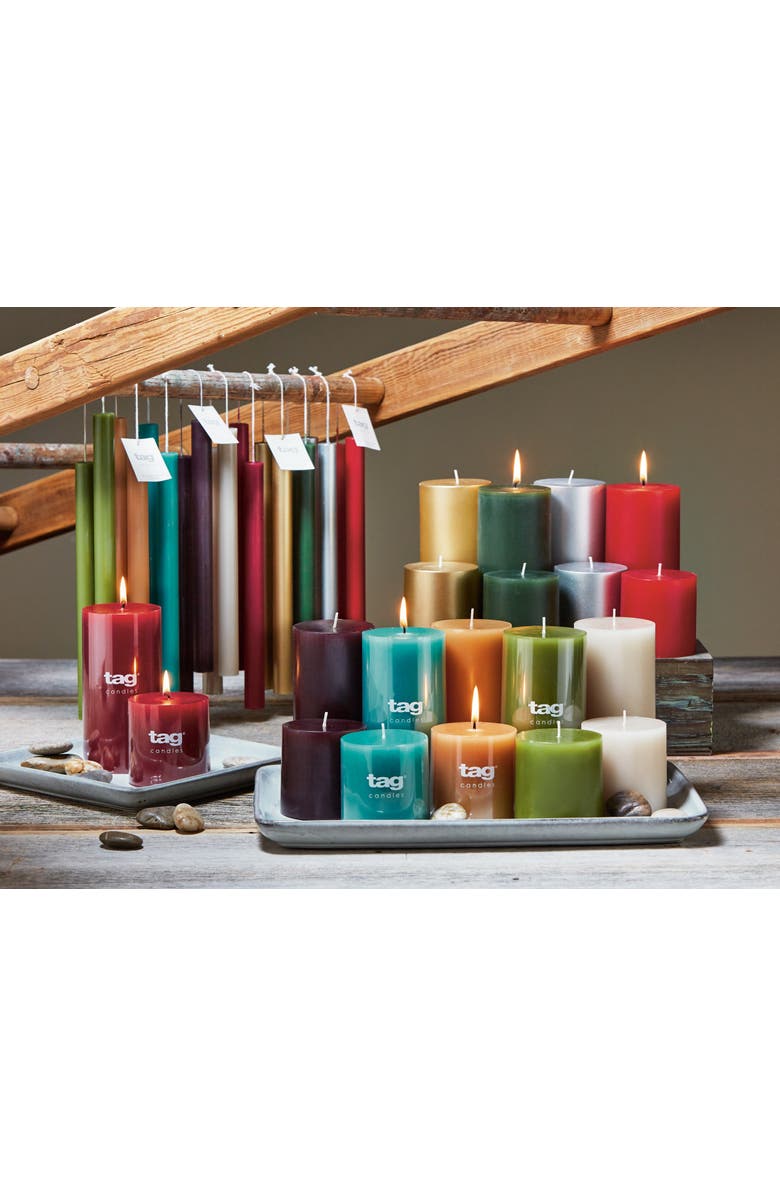 tag Silver Metallic Pillar Candle Unscented Long Burning 80 Hours, Alternate, color, Silver