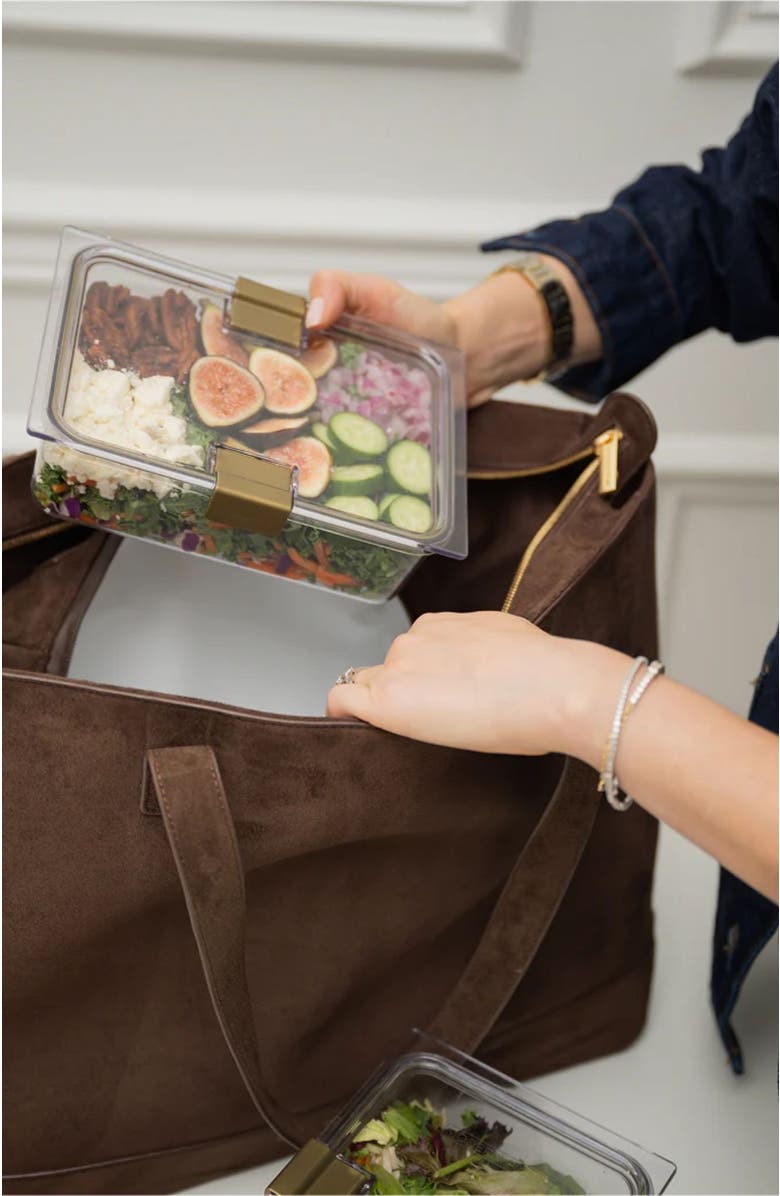 Modern Picnic THE BROWN SUEDE TOTE, Alternate, color, Brown Suede