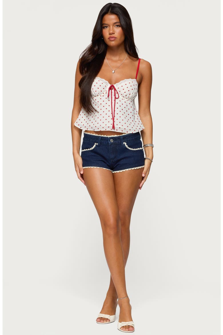 Contrast Dot Camisole, Alternate, color, CREAM-AND-RED