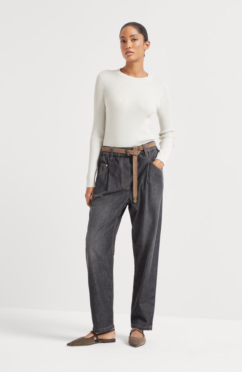 Brunello Cucinelli Five-pocket trousers, Alternate, color, Dark Grey