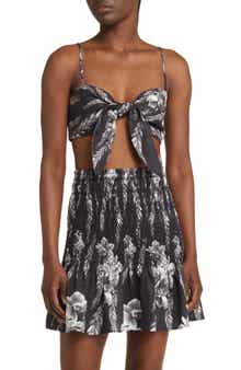 AllSaints Riah Mia Bandeau Linen Crop Camisole Top