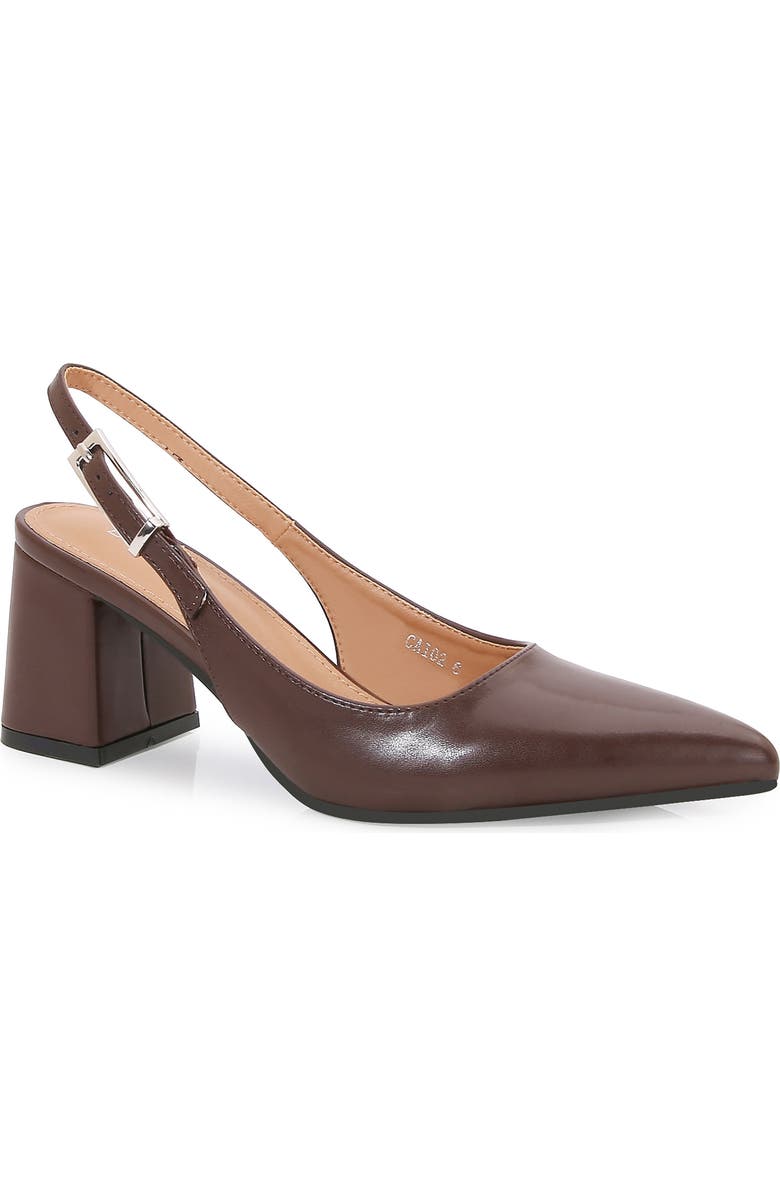 BERNESS Pointed Toe Slingback Pump, Main, color, Brown