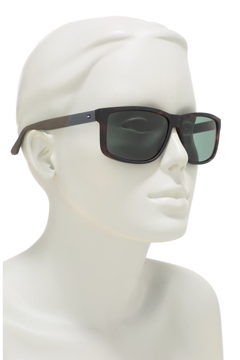 60mm Rectangle Sunglasses, Alternate, color, DKHAVANA / GREEN