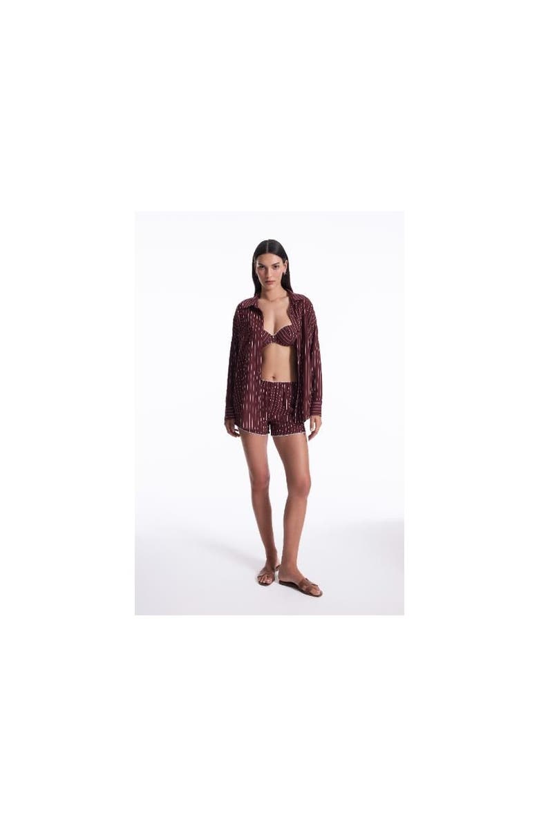 House Of Silk Cool Cat Shorts Set, Alternate, color, Burgundy