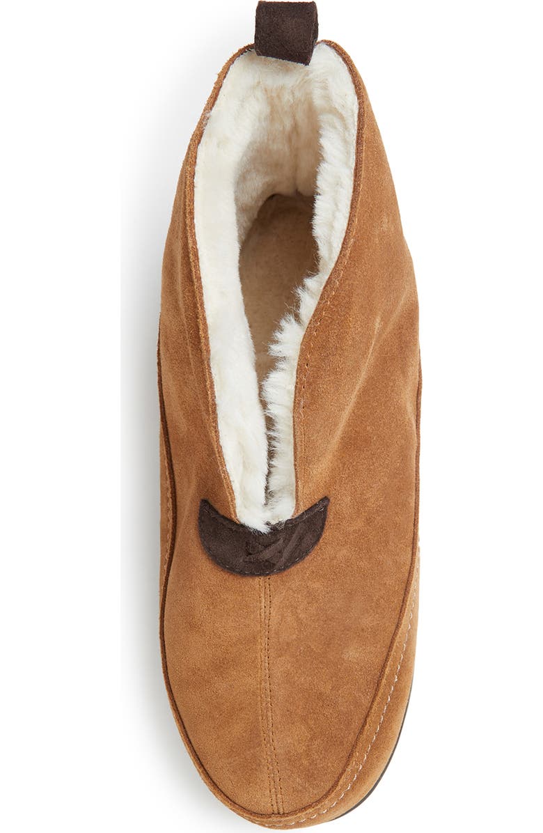 DEARFOAMS Faux Fur Lined Suede Boot Slipper, Alternate, color, Chestnut