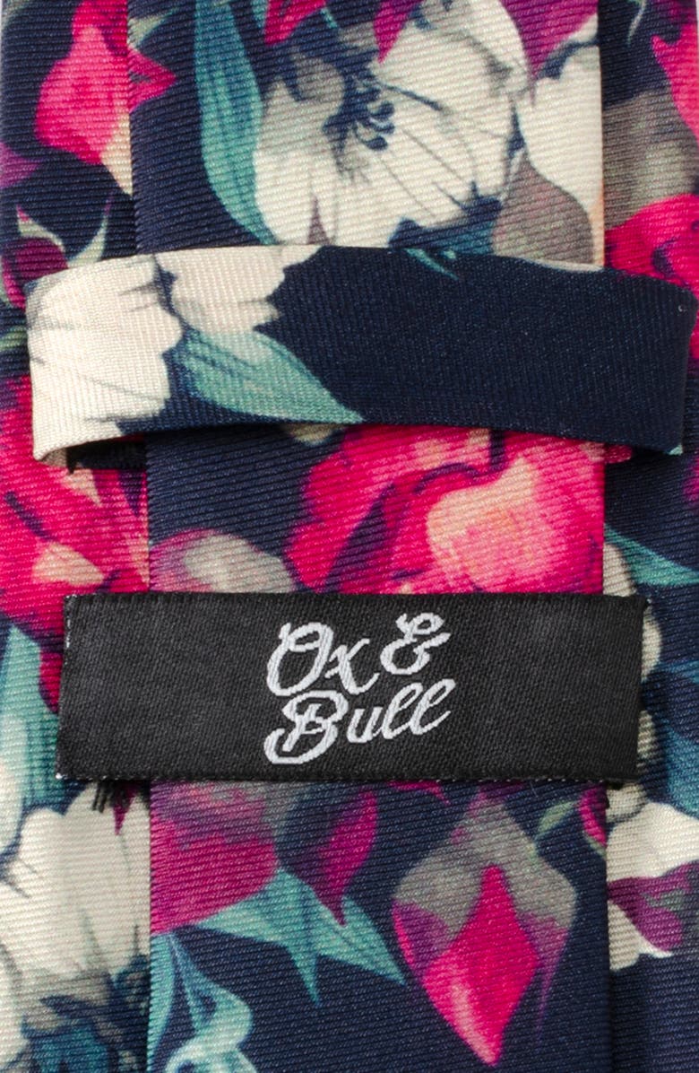 Cufflinks, Inc. Painted Floral Black Silk Tie, Alternate, color,