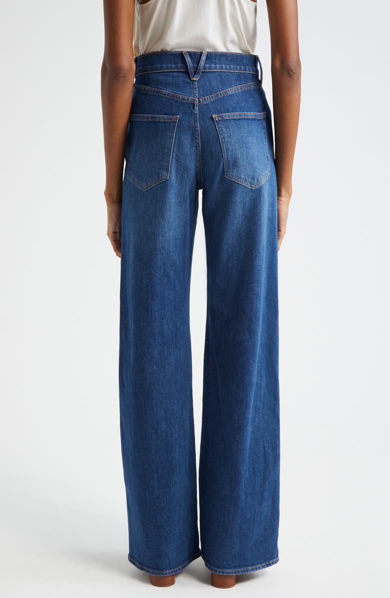 Veronica Beard Taylor High Waist Wide Leg Jeans, Alternate, color, Bright Blue
