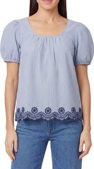 Kensie Eyelet Hem Cotton Top