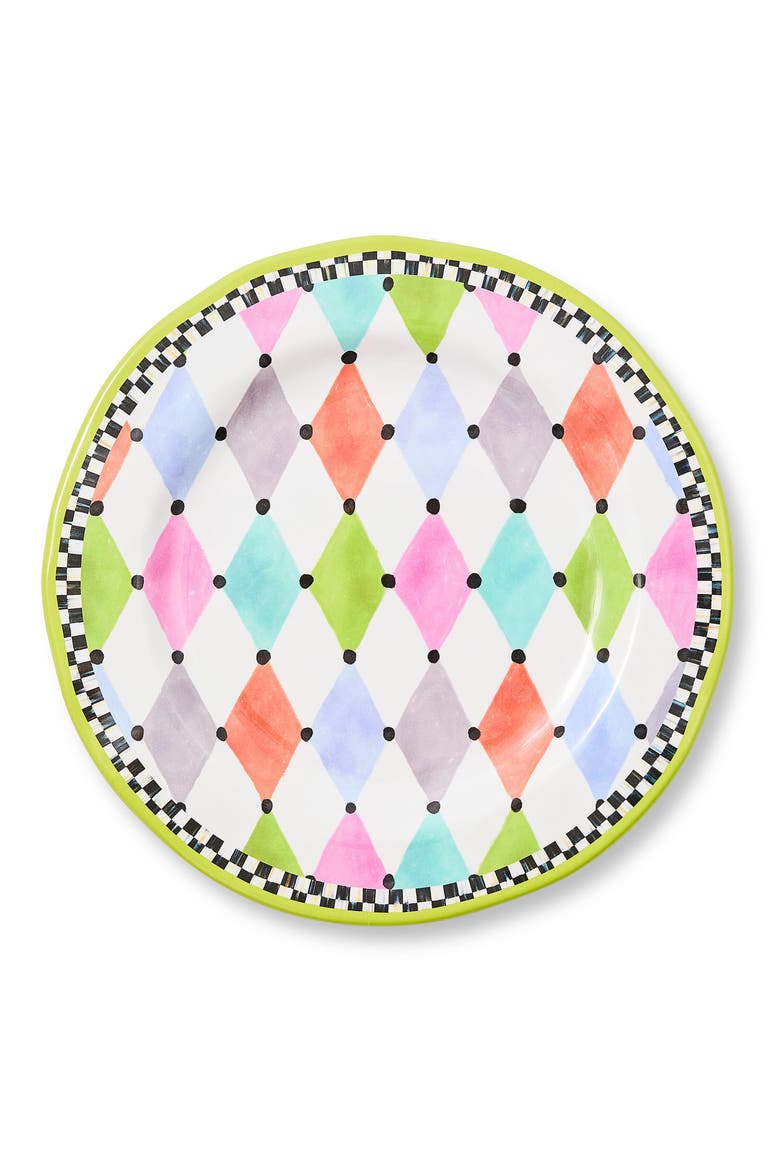 Palm Springs Set of 4 Melamine Dinner Plates, Main, color, WHITE MULTI