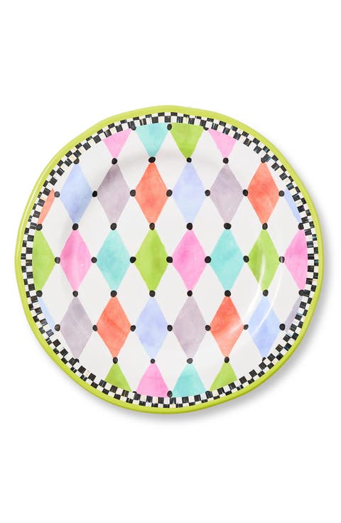 Palm Springs Set of 4 Melamine Dinner Plates