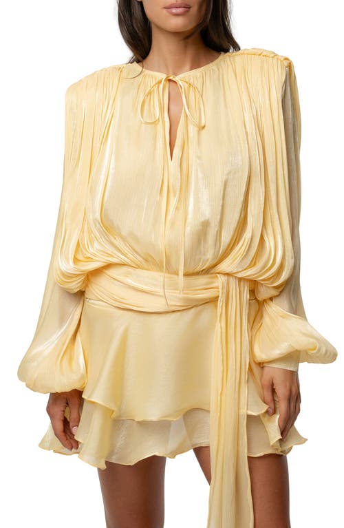 Jluxlabel Pure Glow Long Sleeve Minidress In Yellow