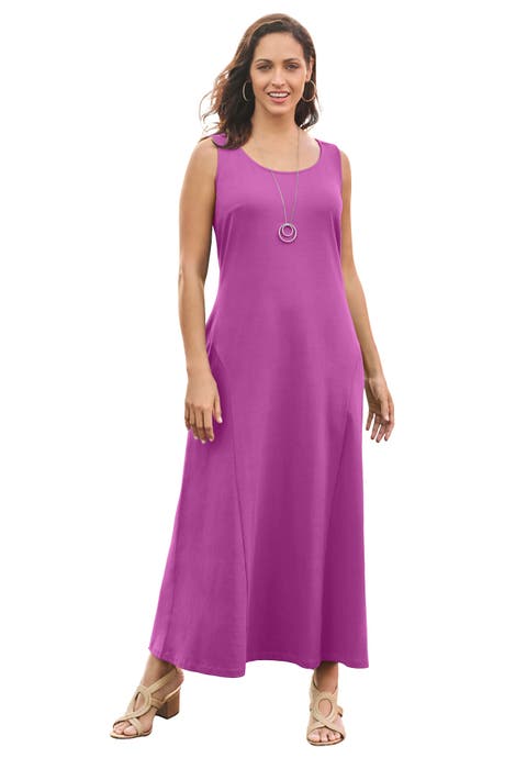Stretch Cotton Tank Maxi Dress (Petite Plus & Plus)