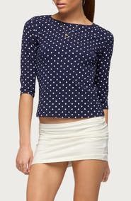 EDIKTED Lela Polka Dot T-Shirt