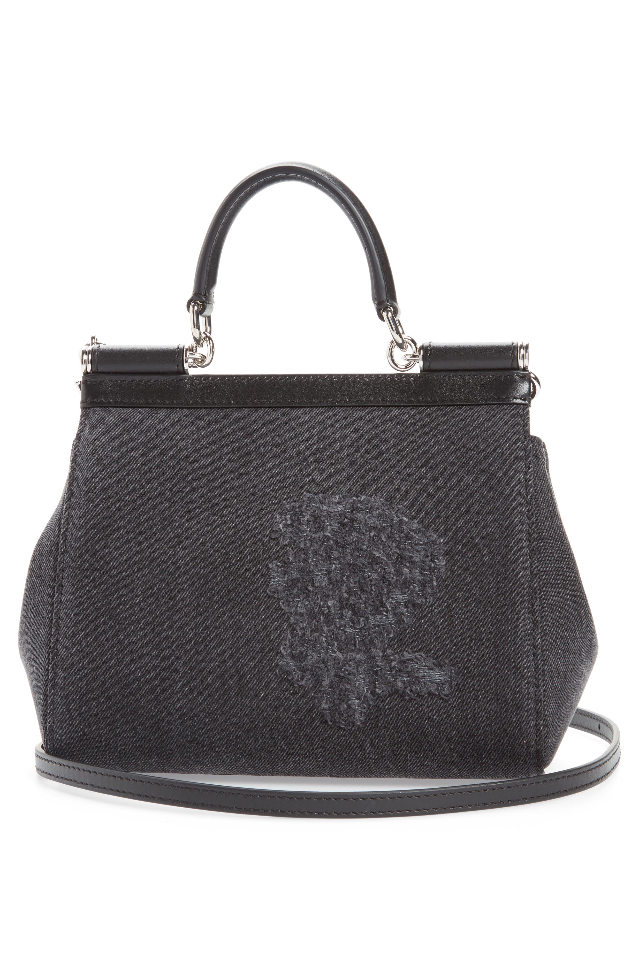 Dolce&Gabbana Small Sicily Denim Satchel, Alternate, color, 