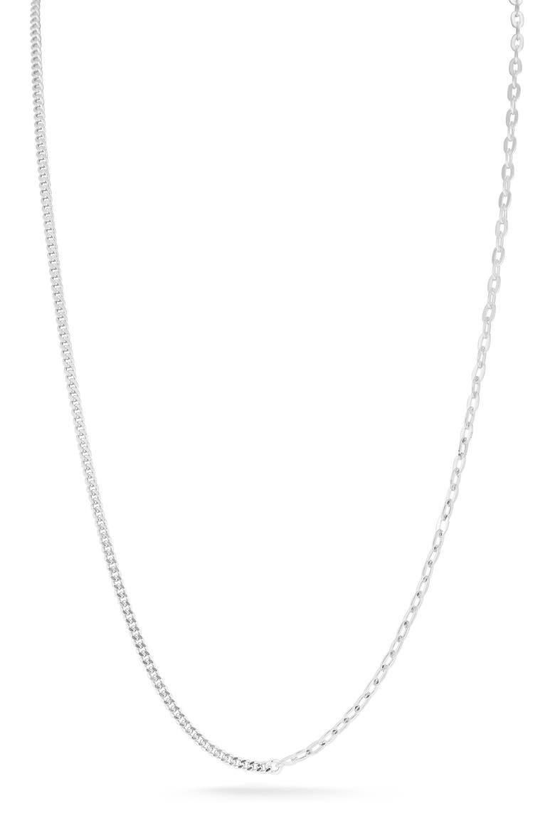 Mixed Link Chain Necklace, Main, color, SILVER