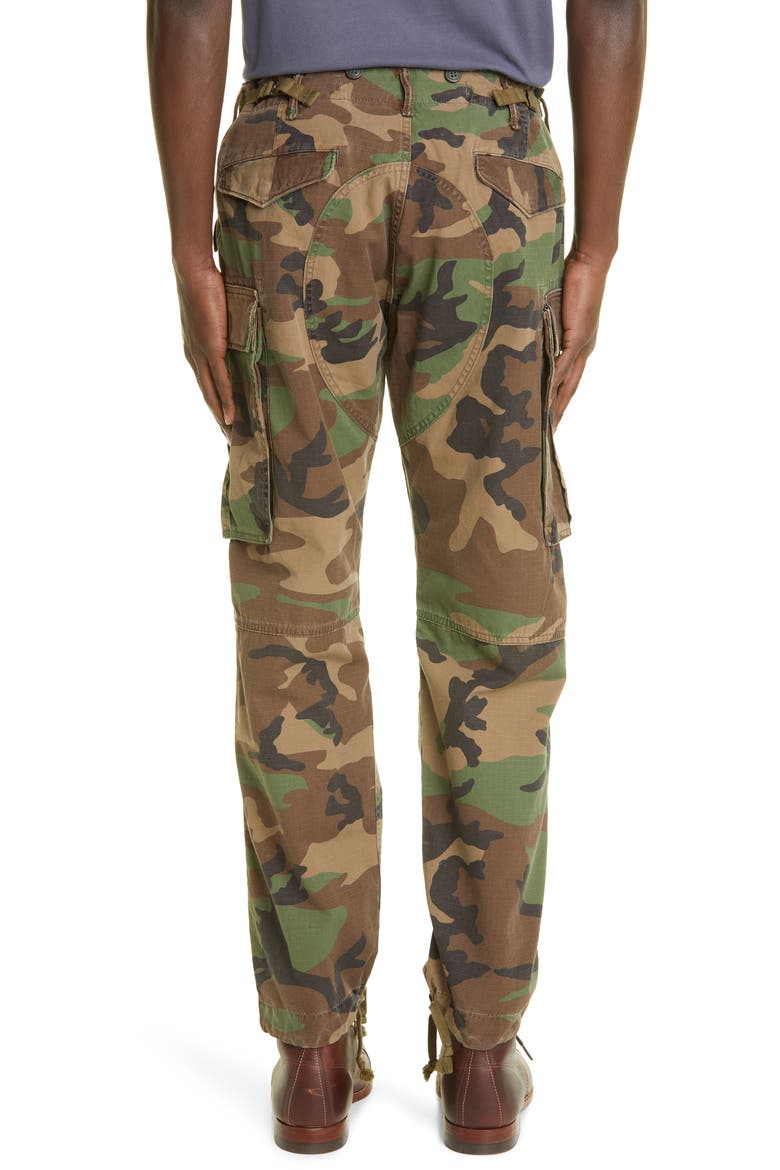 RRL Camo Cotton Ripstop Cargo Pants, Alternate, color, WOODLAND CAMO