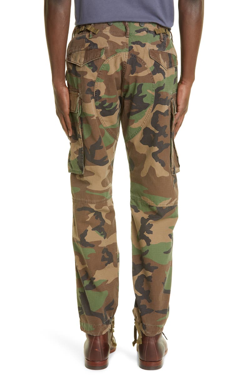 Double RL RRL Camo Cotton Ripstop Cargo Pants, Alternate, color, Woodland Camo