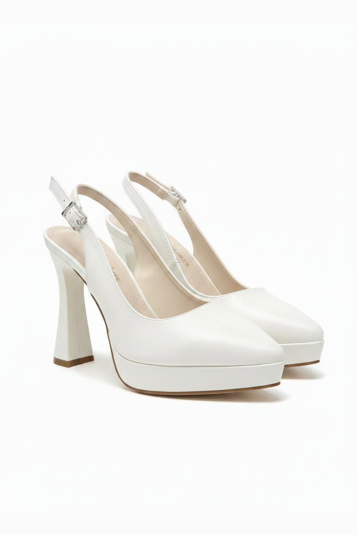Forever & Always Shoes Corin Pointed Toe Slingback Wedding Platform Pump, Alternate, color, Ivory