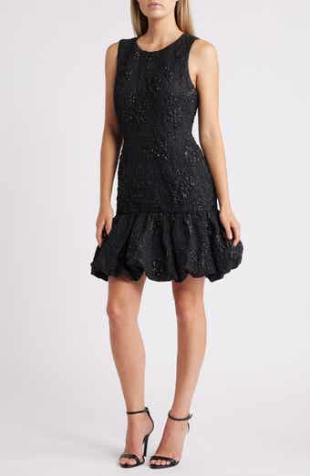 Chelsea28 Floral Lace Fit Flare Dress in Black at Nordstrom Size XX Small