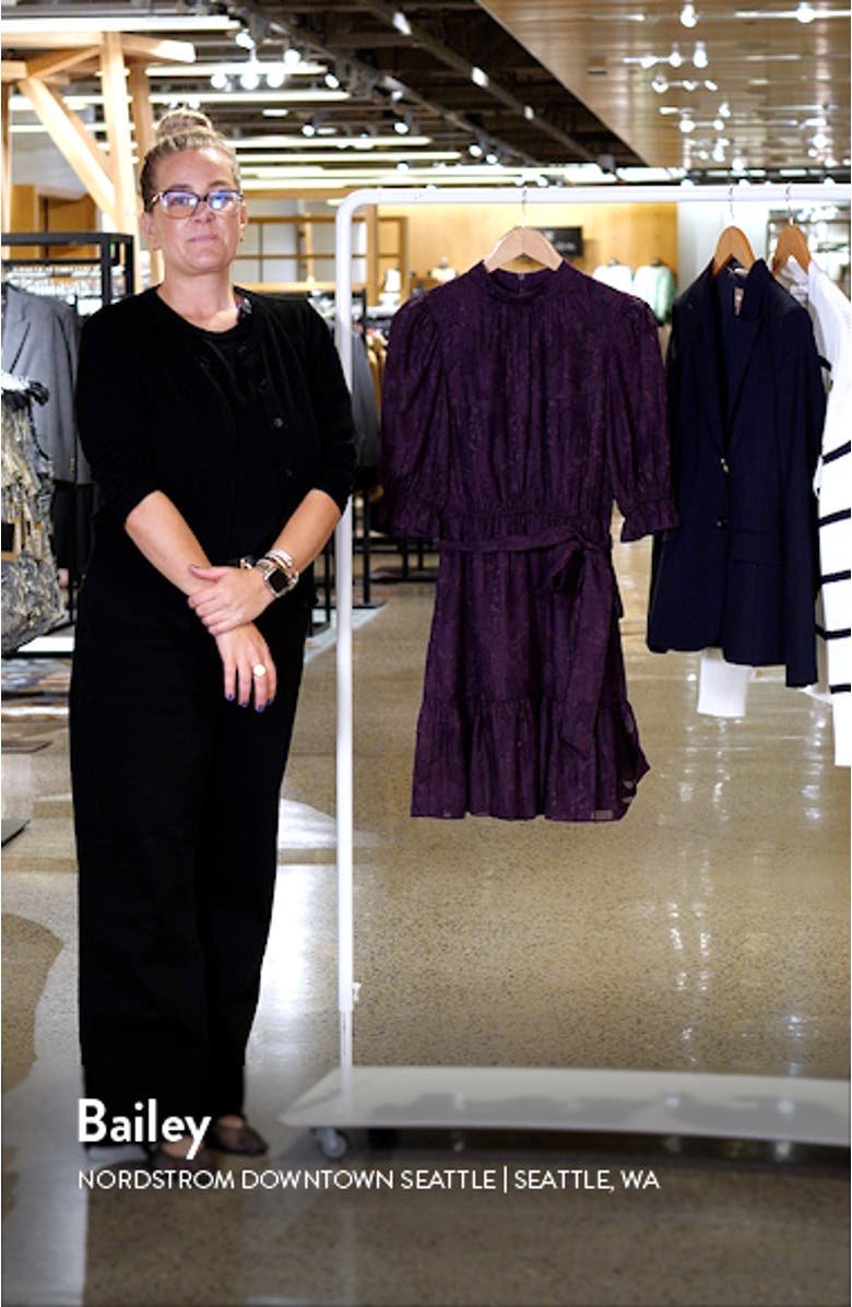 Metallic Puff Sleeve Chiffon Cocktail Dress, sales video thumbnail