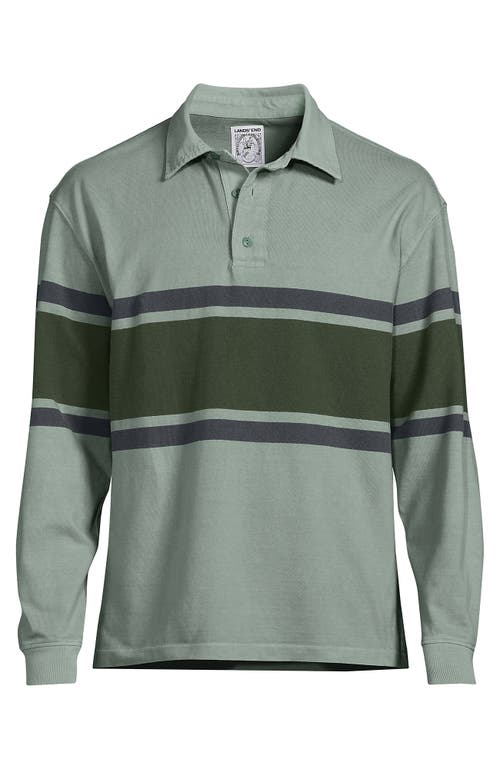 LANDS' END LANDS' END LONG SLEEVE OVERDYE RUGBY SHIRT