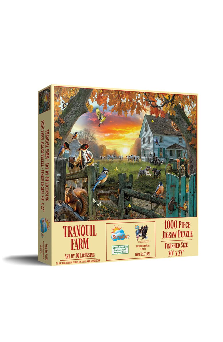 Sunsout Tranquil Farm 1000 piece Jigsaw Puzzle for Adults, Main, color, Multicolor