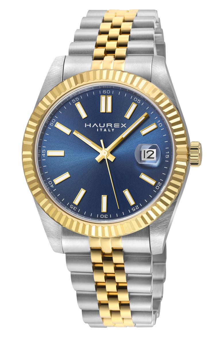 Impero Two Tone Bracelet Watch, Main, color, TWO TONED/ BLUE